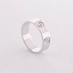 Срібна каблучка, обручка 19 Love родована 925 без каменів